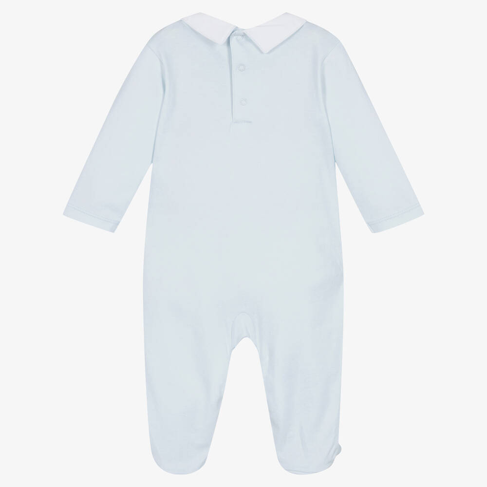 Kissy Kissy-أفرول بيبي غرو تطريز سموكينغ قطن بيما لون أزرق للمواليد | Childrensalon Outlet