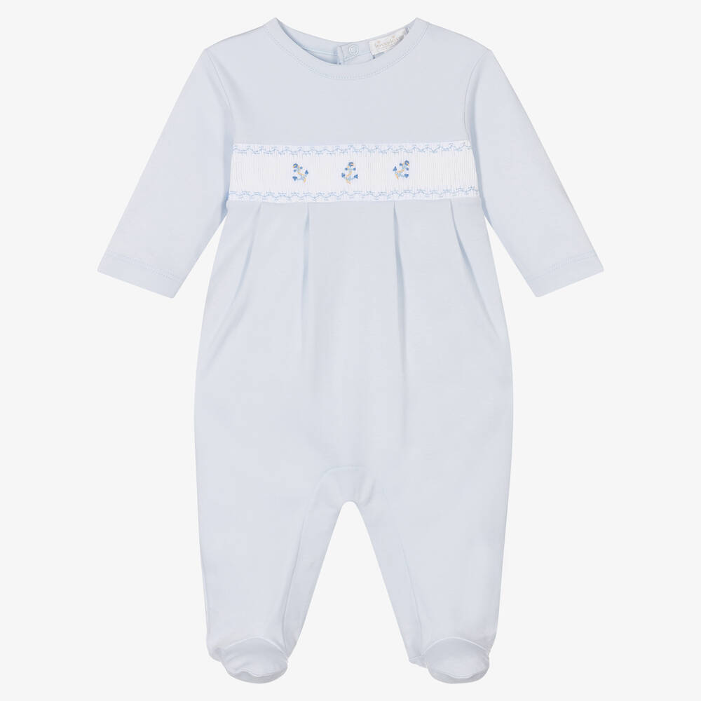 Kissy Kissy - Boys Blue Summer Medley Babygrow  | Childrensalon