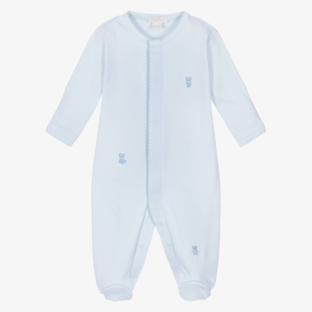 Kissy Kissy-Boys Blue Teddy Bear Time Pima Cotton Babygrow | Childrensalon Outlet