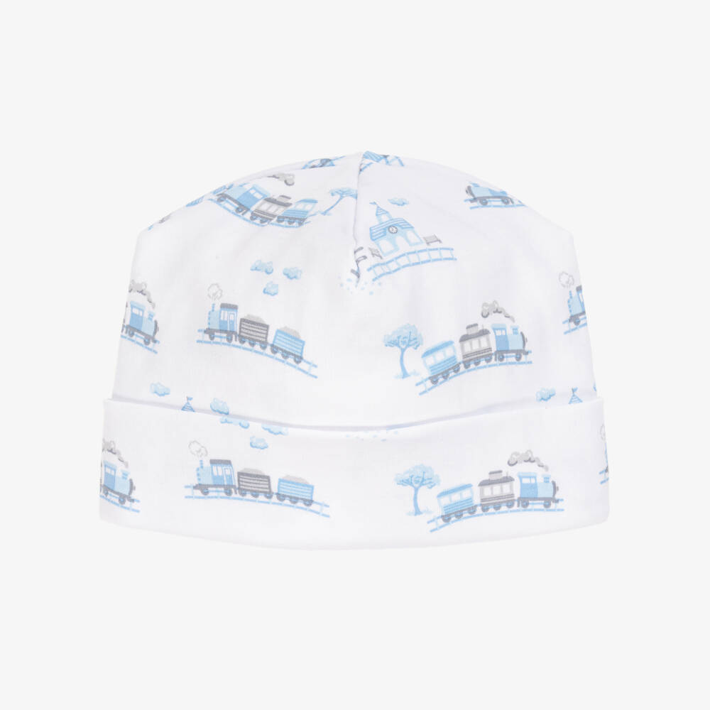 Kissy Kissy-Шапка из пима-хлопка с поездом синяя для мальчиков | Childrensalon Outlet