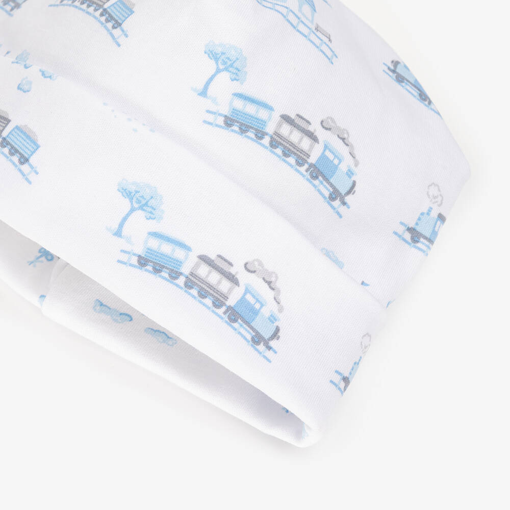 Kissy Kissy-Шапка из пима-хлопка с поездом синяя для мальчиков | Childrensalon Outlet