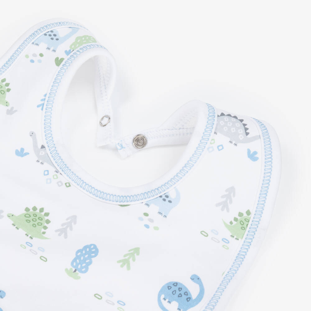 Kissy Kissy-Синий и белый нагрудник с динозаврами для мальчиков | Childrensalon Outlet