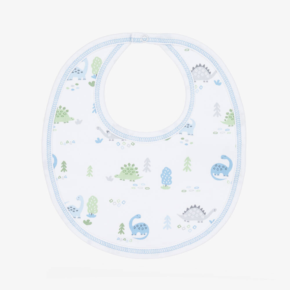 Kissy Kissy-Синий и белый нагрудник с динозаврами для мальчиков | Childrensalon Outlet