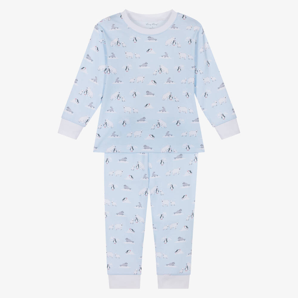 Kissy Kissy-Boys Blue & White Pima Cotton Arctic Awe Pyjamas | Childrensalon Outlet