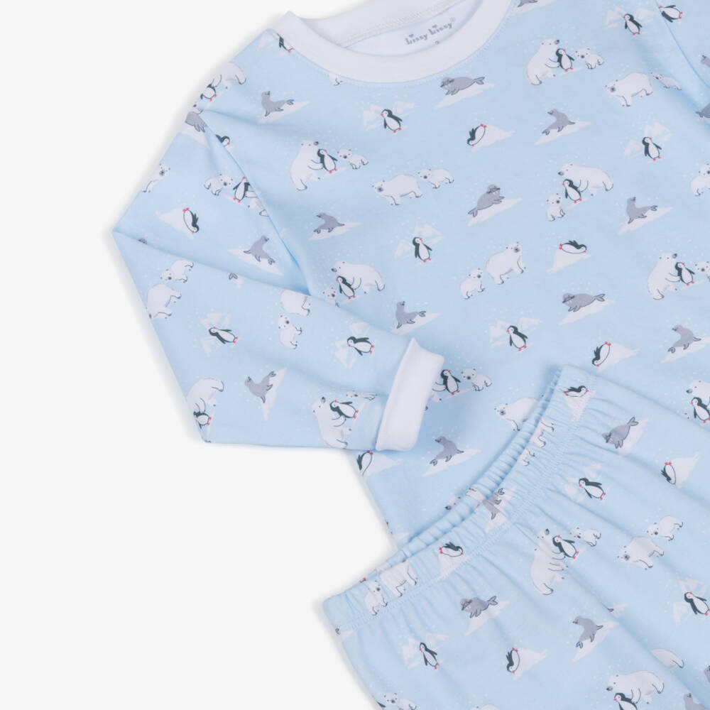 Kissy Kissy-Boys Blue & White Pima Cotton Arctic Awe Pyjamas | Childrensalon Outlet