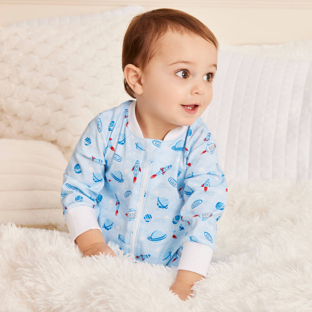 Kissy Kissy-Boys Cosmic Blue Pima Babygrow | Childrensalon Outlet