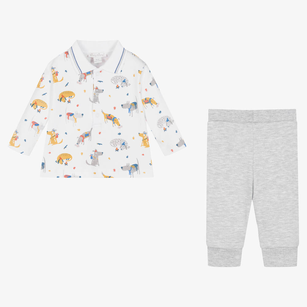 Kissy Kissy-Boys Cotton Pups On The Go Trouser Set | Childrensalon Outlet