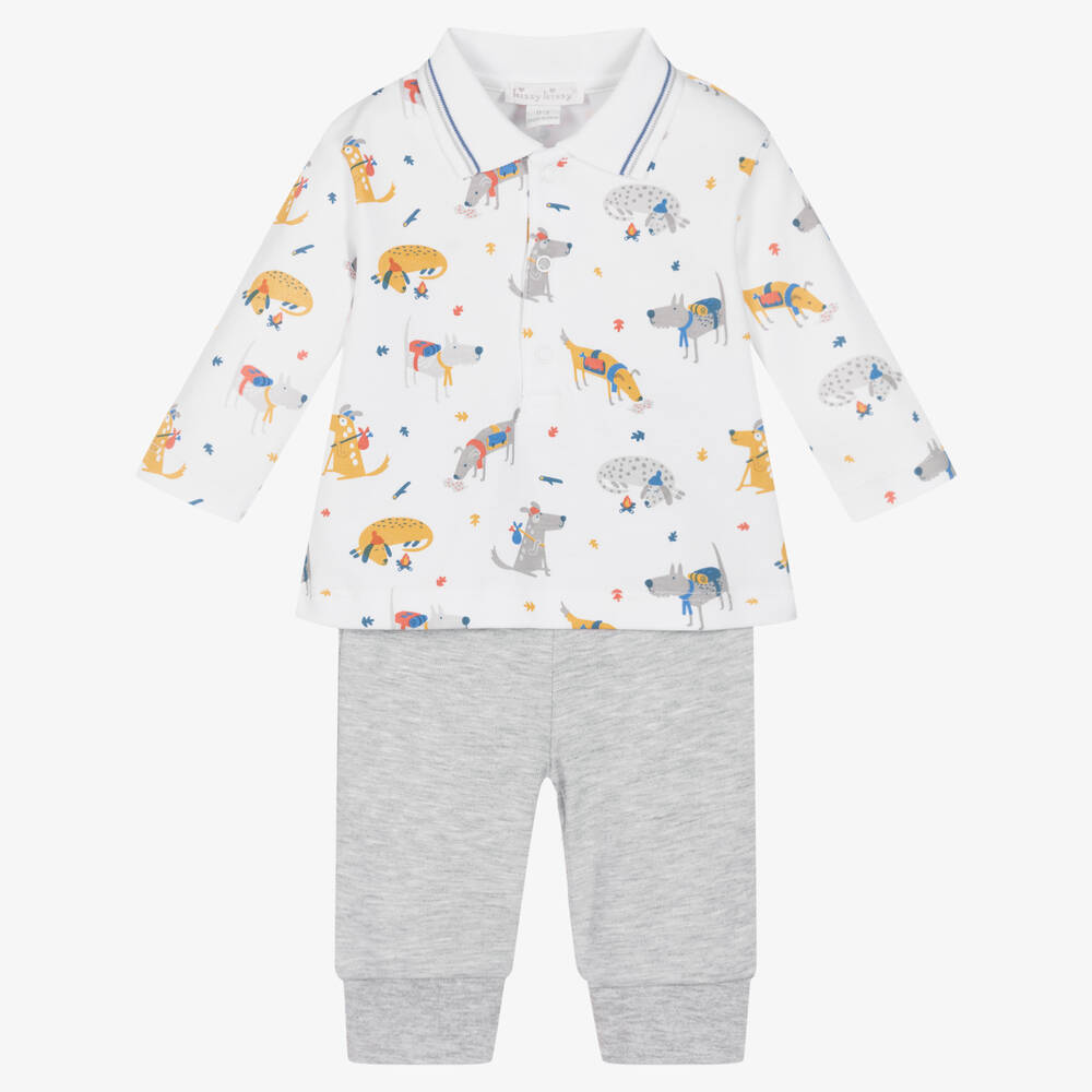 Kissy Kissy-Boys Cotton Pups On The Go Trouser Set | Childrensalon Outlet