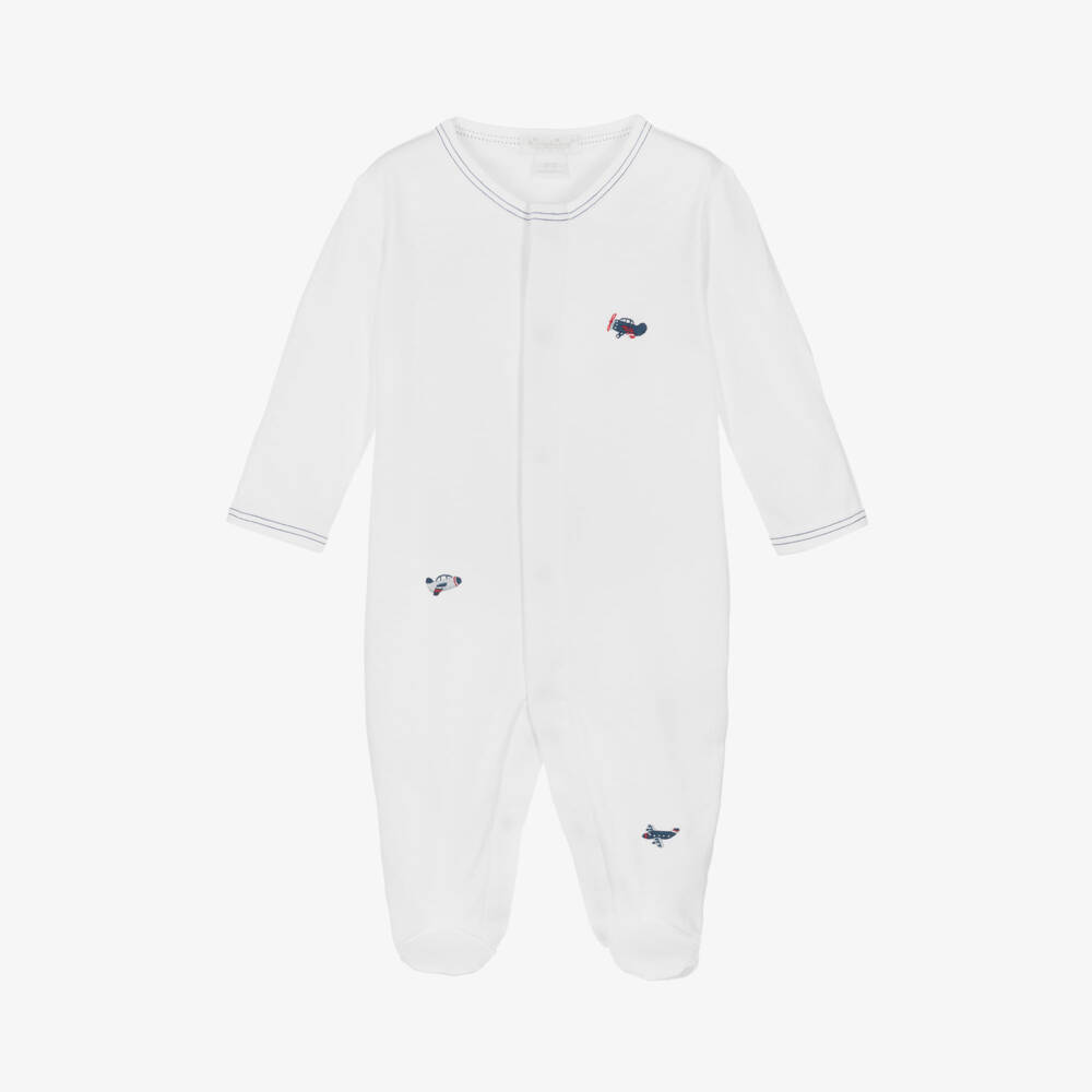 Kissy Kissy-Boys Cotton White Plane Sleepsuit | Childrensalon Outlet