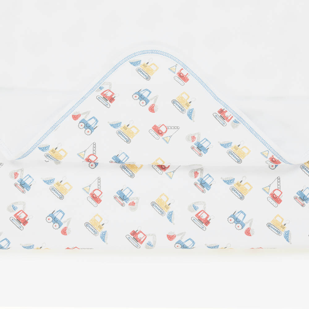 Kissy Kissy-Уютное белое одеяло для мальчиков с экскаватором | Childrensalon Outlet