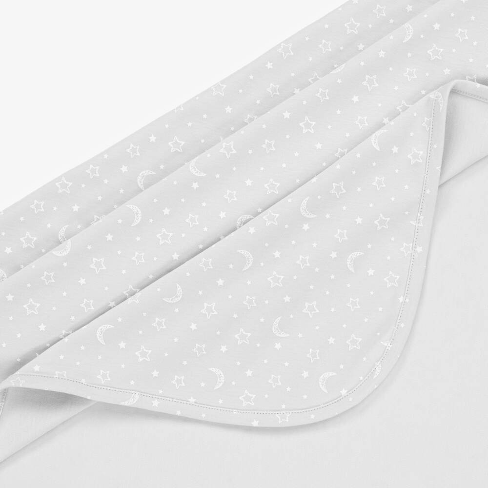 Kissy Kissy-بطانية مون لايت قطن بيما لون رمادي (73 سم) | Childrensalon Outlet