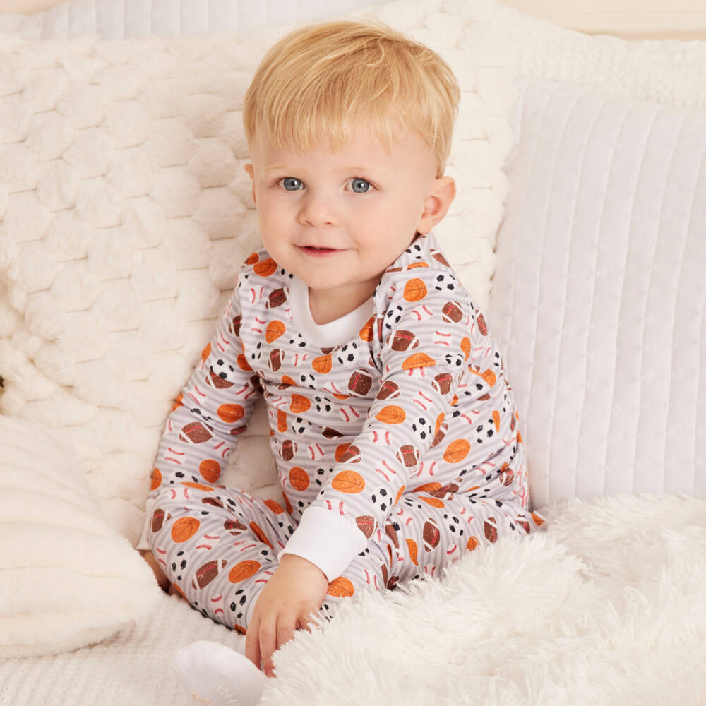 Kissy Kissy-Boys Grey Sports Print Pyjamas | Childrensalon Outlet