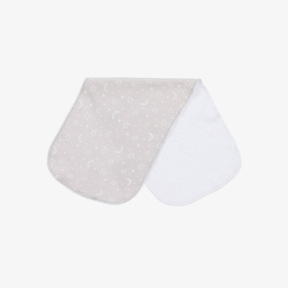 Kissy Kissy-Boys Grey Starry Pima Burp Cloth | Childrensalon Outlet