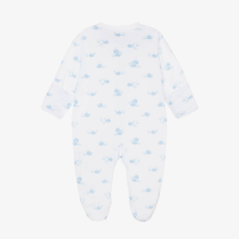 Kissy Kissy-Boys Ivory Cotton Whale Delight Babygrow | Childrensalon Outlet