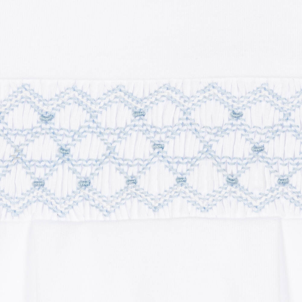 Kissy Kissy-Boys Ivory Hand-Smocked Cotton Onesie | Childrensalon Outlet