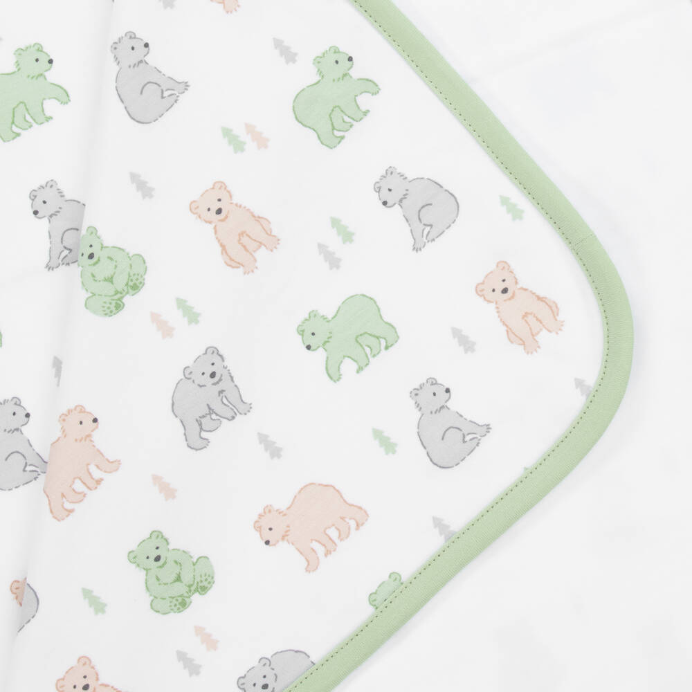 Kissy Kissy-Boys Ivory Pima Cotton Bear Blanket | Childrensalon Outlet