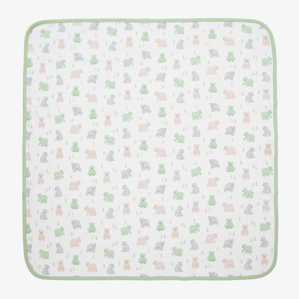 Kissy Kissy-Boys Ivory Pima Cotton Bear Blanket | Childrensalon Outlet