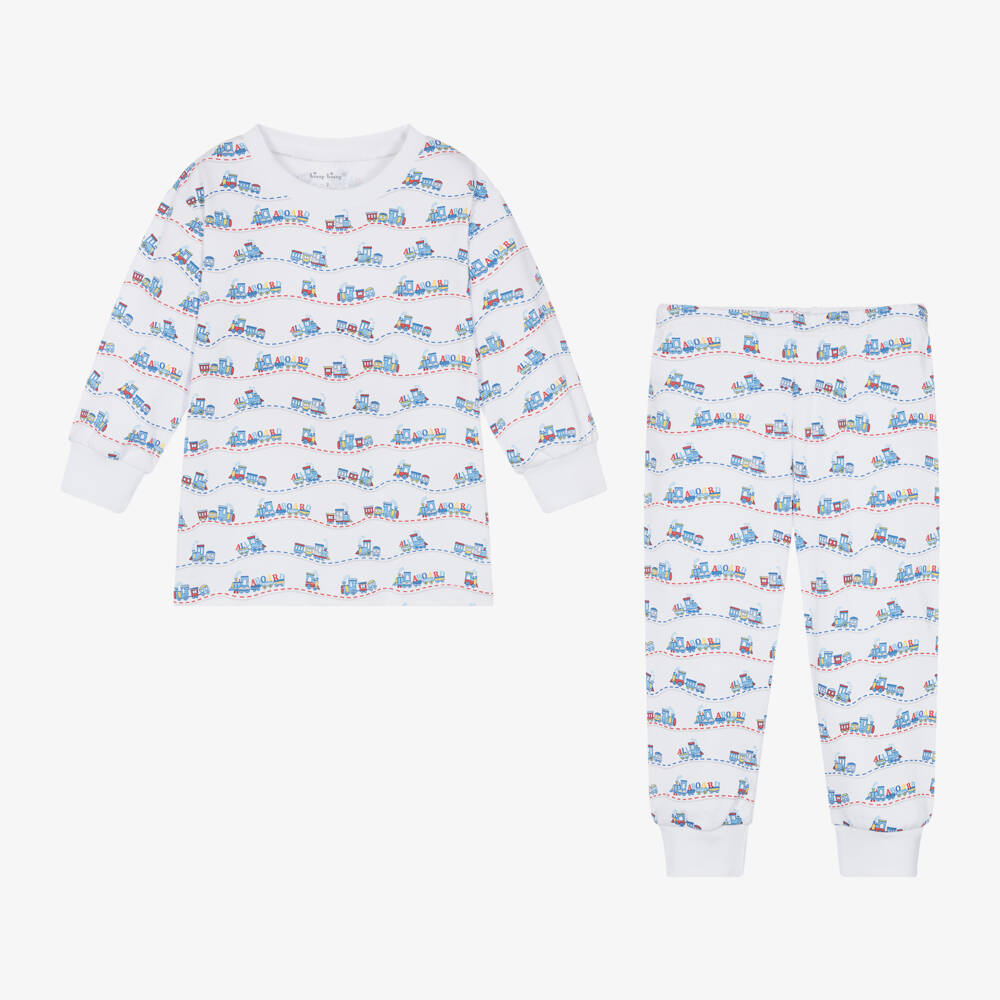 Kissy Kissy-Boys Ivory Train Pyjama Set | Childrensalon Outlet