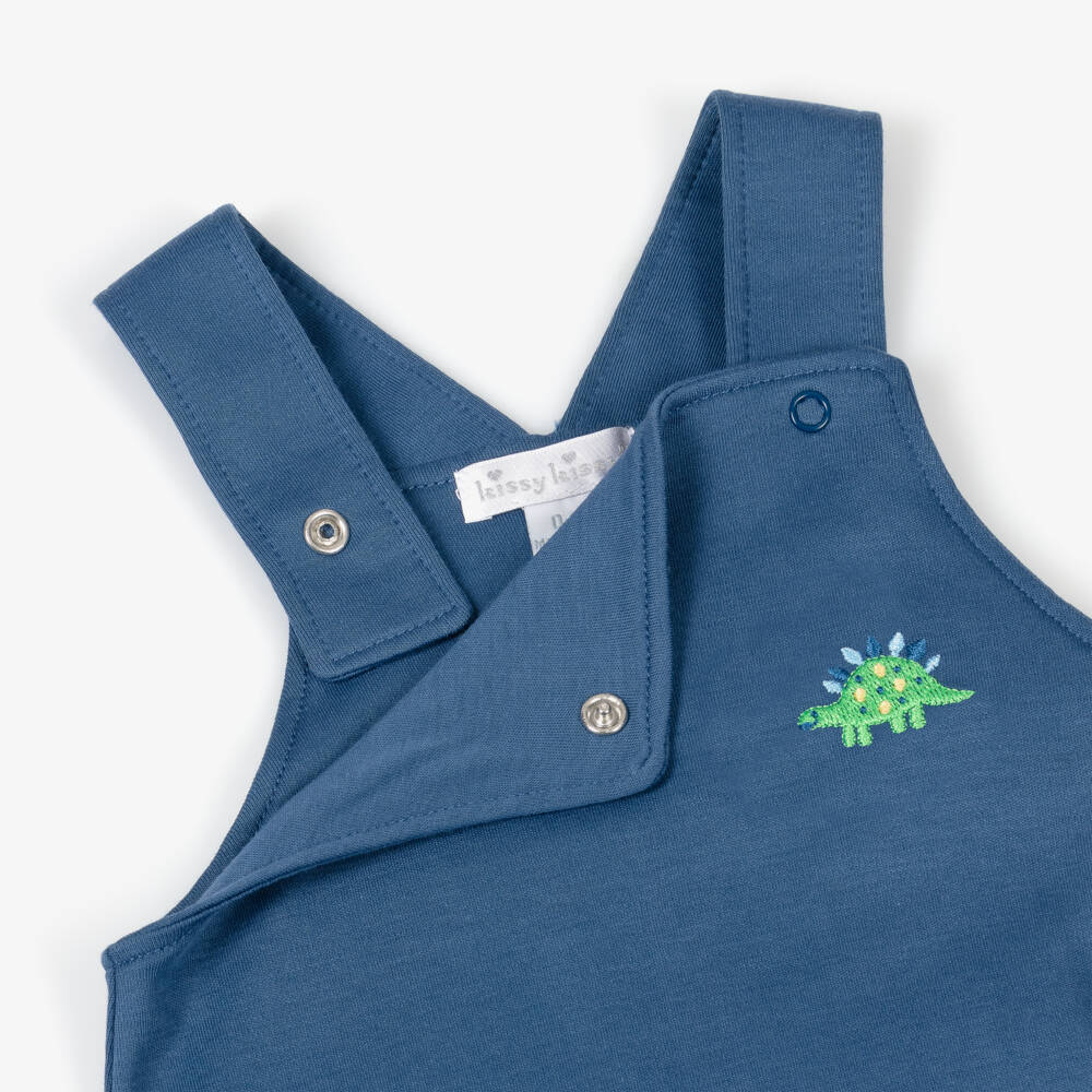 Kissy Kissy-Boys Navy Dino Print Dungaree Duo | Childrensalon Outlet