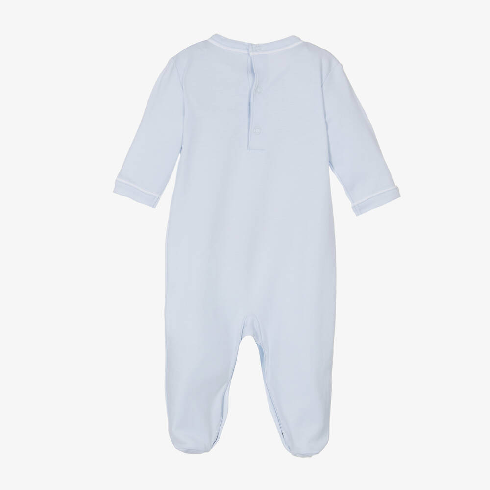 Kissy Kissy-Boys Pale Blue Cotton Babygrow | Childrensalon Outlet