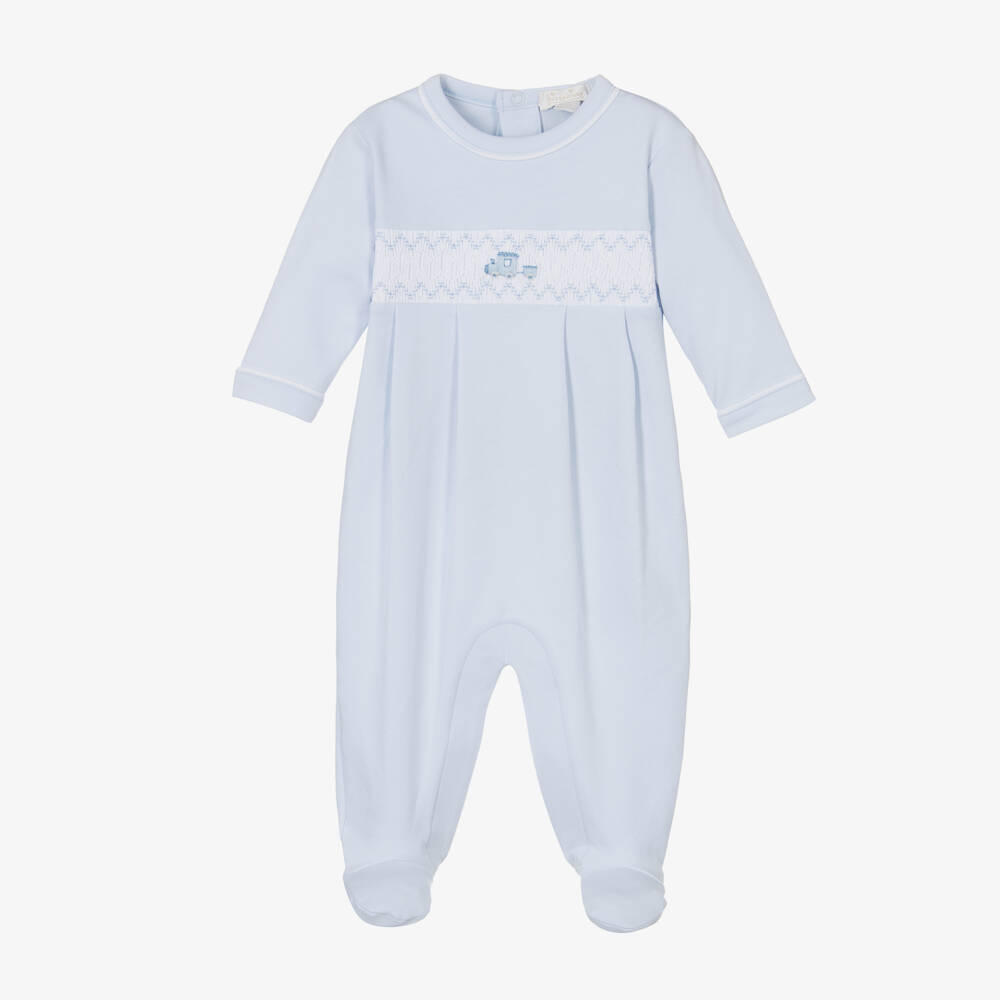 Kissy Kissy-Boys Pale Blue Cotton Babygrow | Childrensalon Outlet