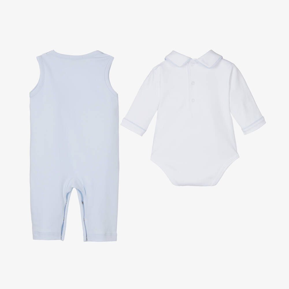 Kissy Kissy-Boys Pale Blue Cotton Babysuit Ensemble | Childrensalon Outlet