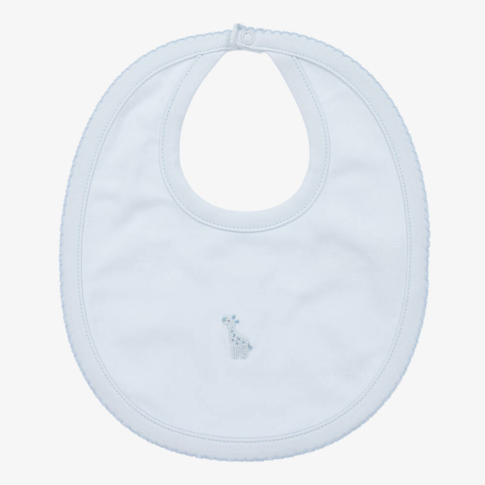 Kissy Kissy-Boys Pale Blue Giraffe Bib | Childrensalon Outlet