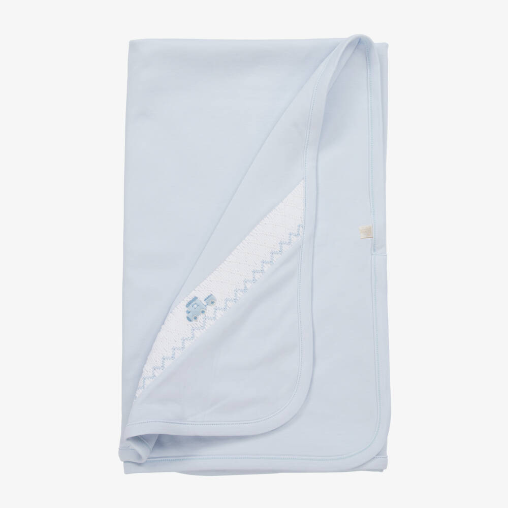 Kissy Kissy-Boys Pale Blue Handcrafted Blanket | Childrensalon Outlet