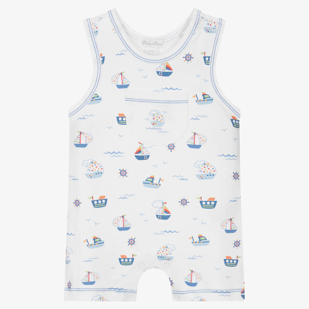 Kissy Kissy - Boys Pima Cotton Boats At Sea Shortie | Childrensalon