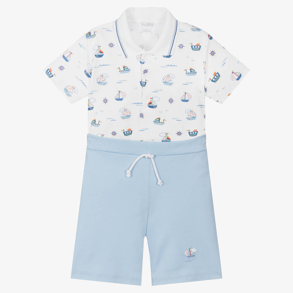 Kissy Kissy - Boys Pima Cotton Boats At Sea Shorts Set | Childrensalon