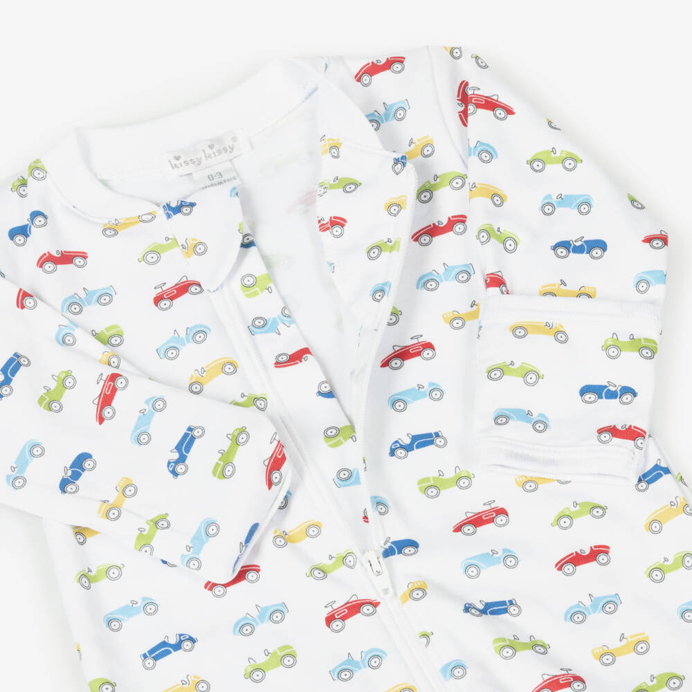 Kissy Kissy-Boys Pima Cotton Car Print Babygrow | Childrensalon Outlet
