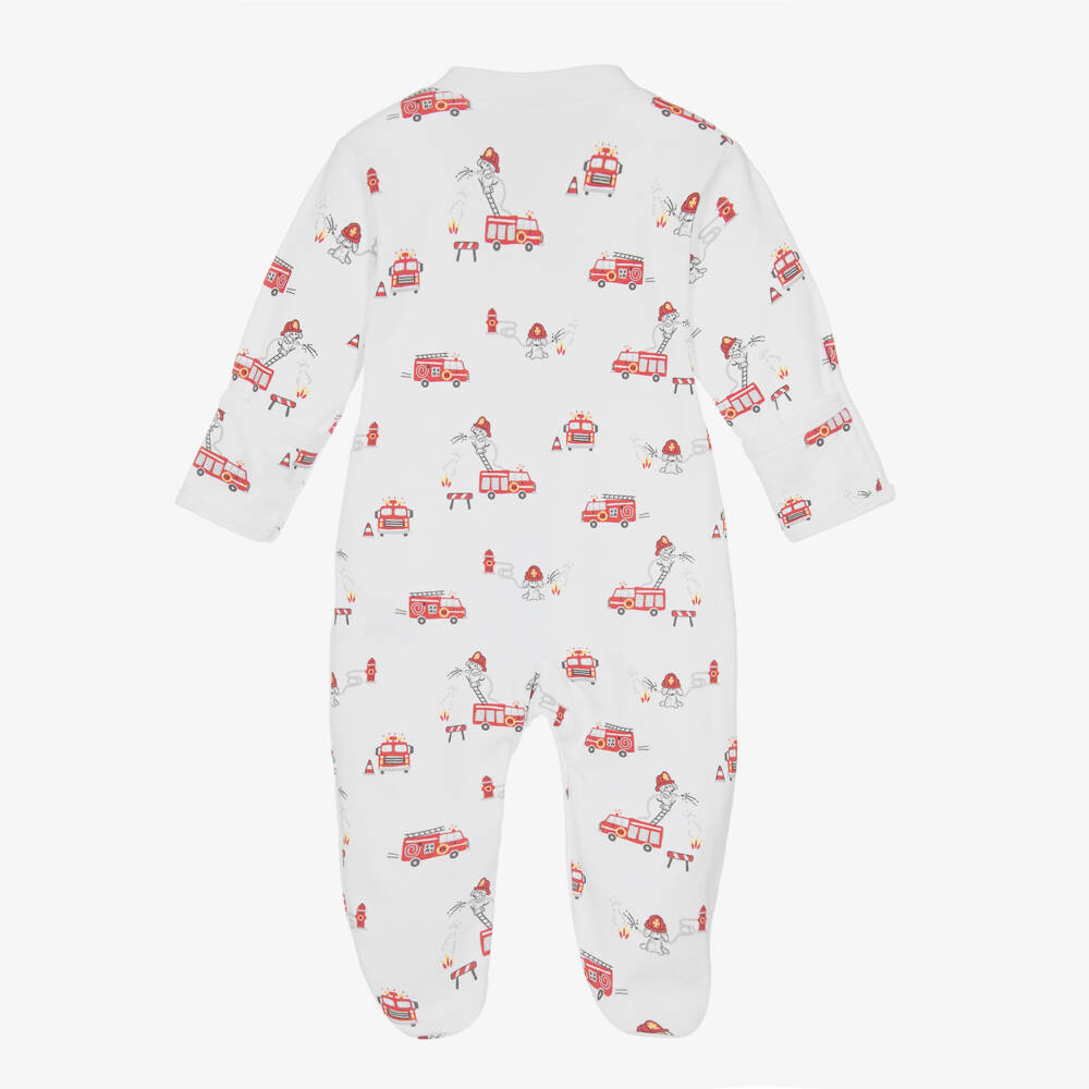 Kissy Kissy-Boys Pima Cotton Firetruck Babygrow | Childrensalon Outlet
