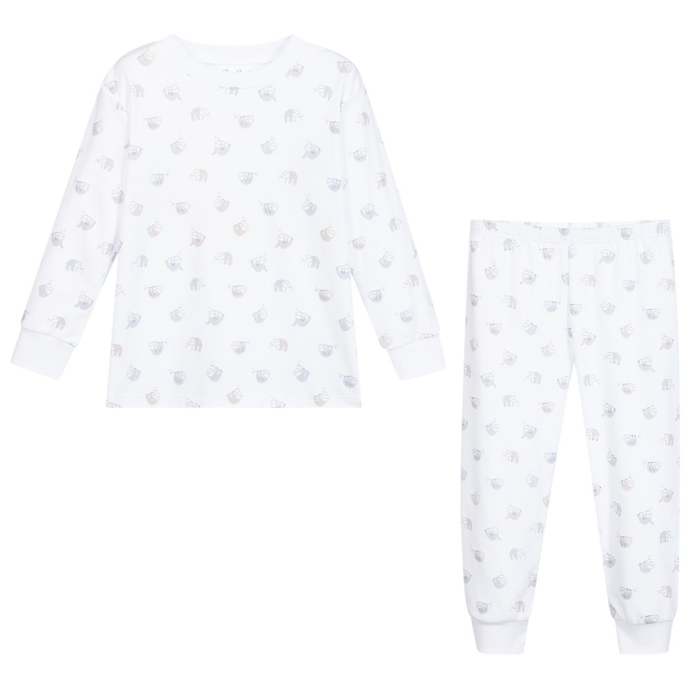 Kissy Kissy-بيجاما قطن بيما لون أبيض ورمادي للأولاد | Childrensalon Outlet