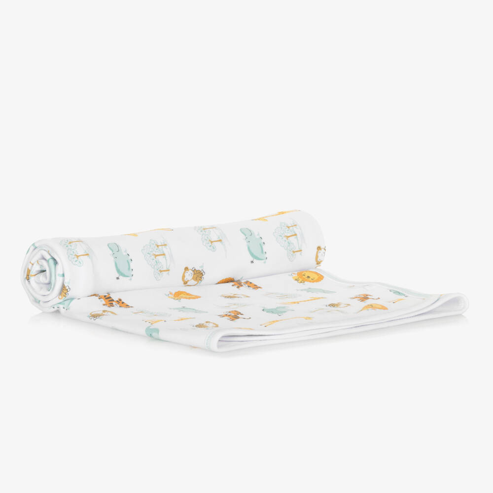 Kissy Kissy-Boys Pima Cotton Safari Style Blanket (70cm) | Childrensalon Outlet