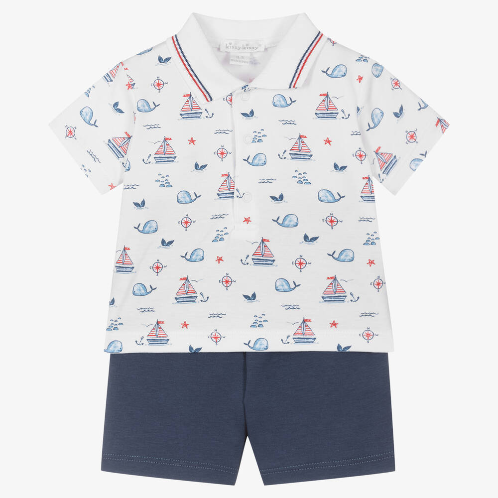 Kissy Kissy - Ensemble short Pima Sail N Whale | Childrensalon