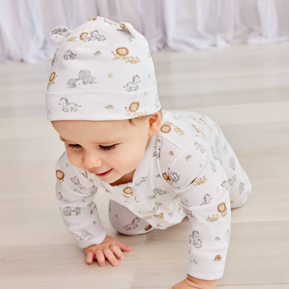 Kissy Kissy-Boys Safari White Pima Babygrow | Childrensalon Outlet