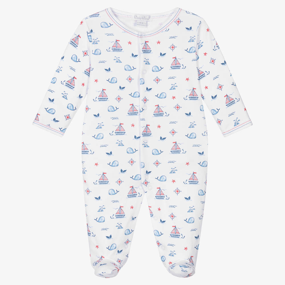 Kissy Kissy-Boys Sail N Whale Pima Cotton Babygrow | Childrensalon Outlet
