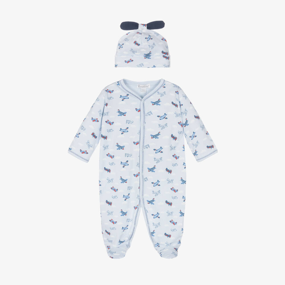 Kissy Kissy-Boys Sky Blue Plane Babygrow Set | Childrensalon Outlet