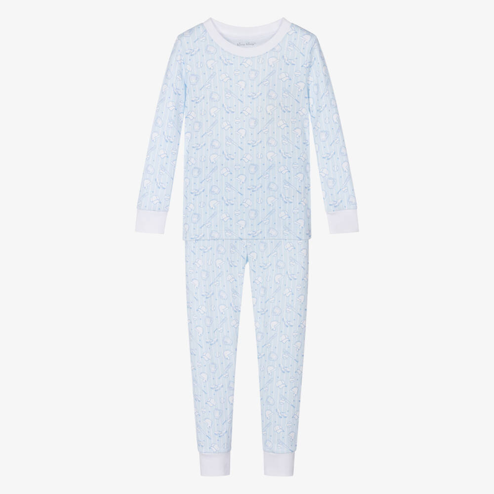 Kissy Kissy-Boys Sky Pima Baseball Jammies | Childrensalon Outlet