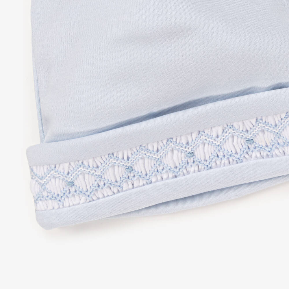 Kissy Kissy-Boys Soft Blue Pima Smocked Cap | Childrensalon Outlet