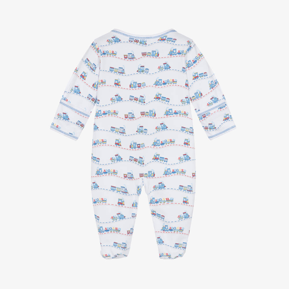 Kissy Kissy-Boys Soft Cotton Train Babygrow | Childrensalon Outlet