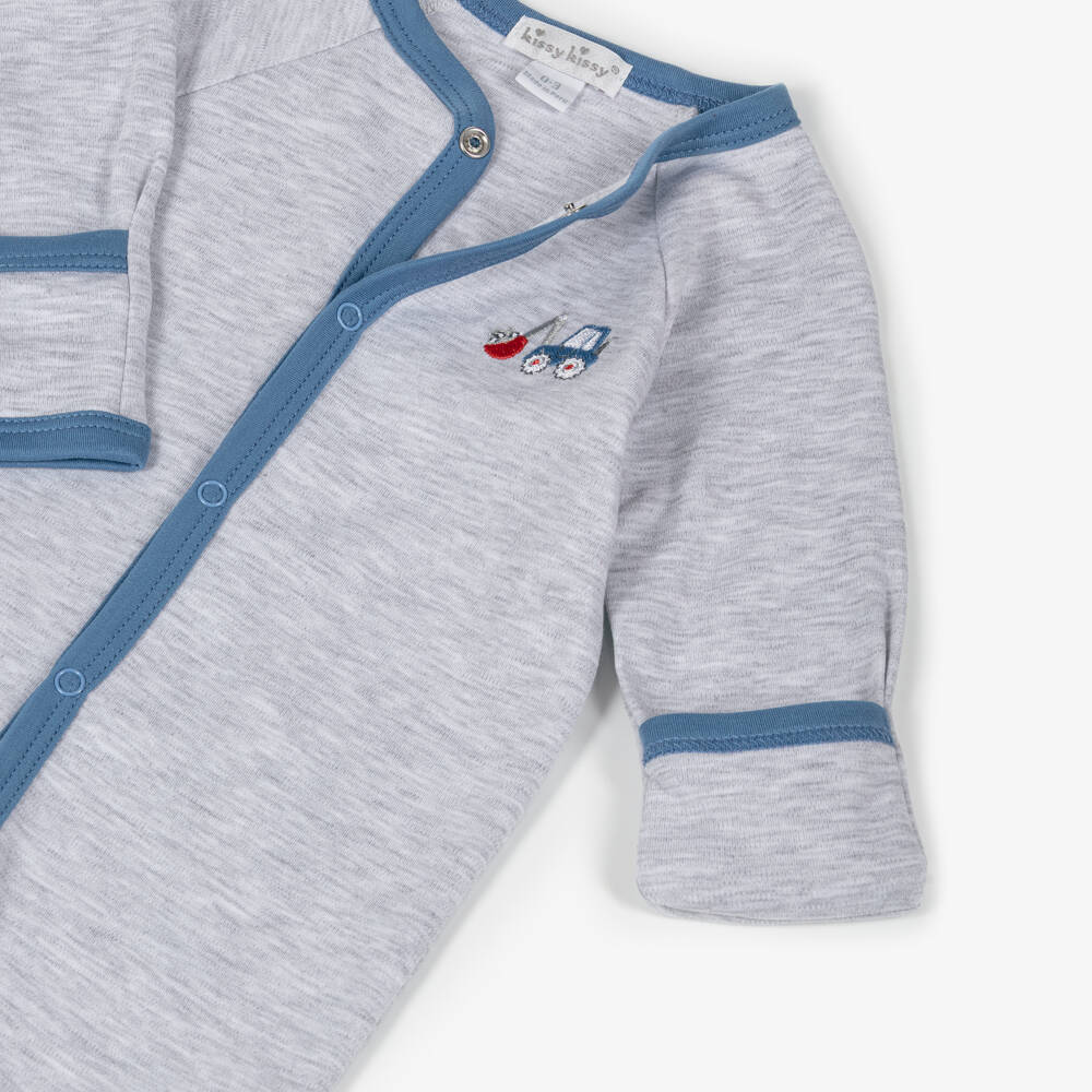 Kissy Kissy-Мягкий серый хлопковый боди для мальчиков | Childrensalon Outlet