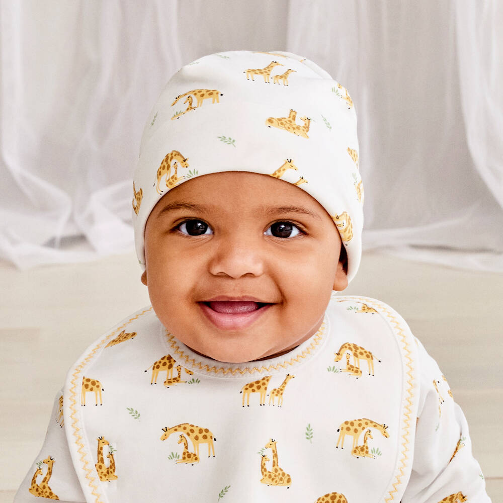 Kissy Kissy-Boys Soft White Giraffe Hat | Childrensalon Outlet