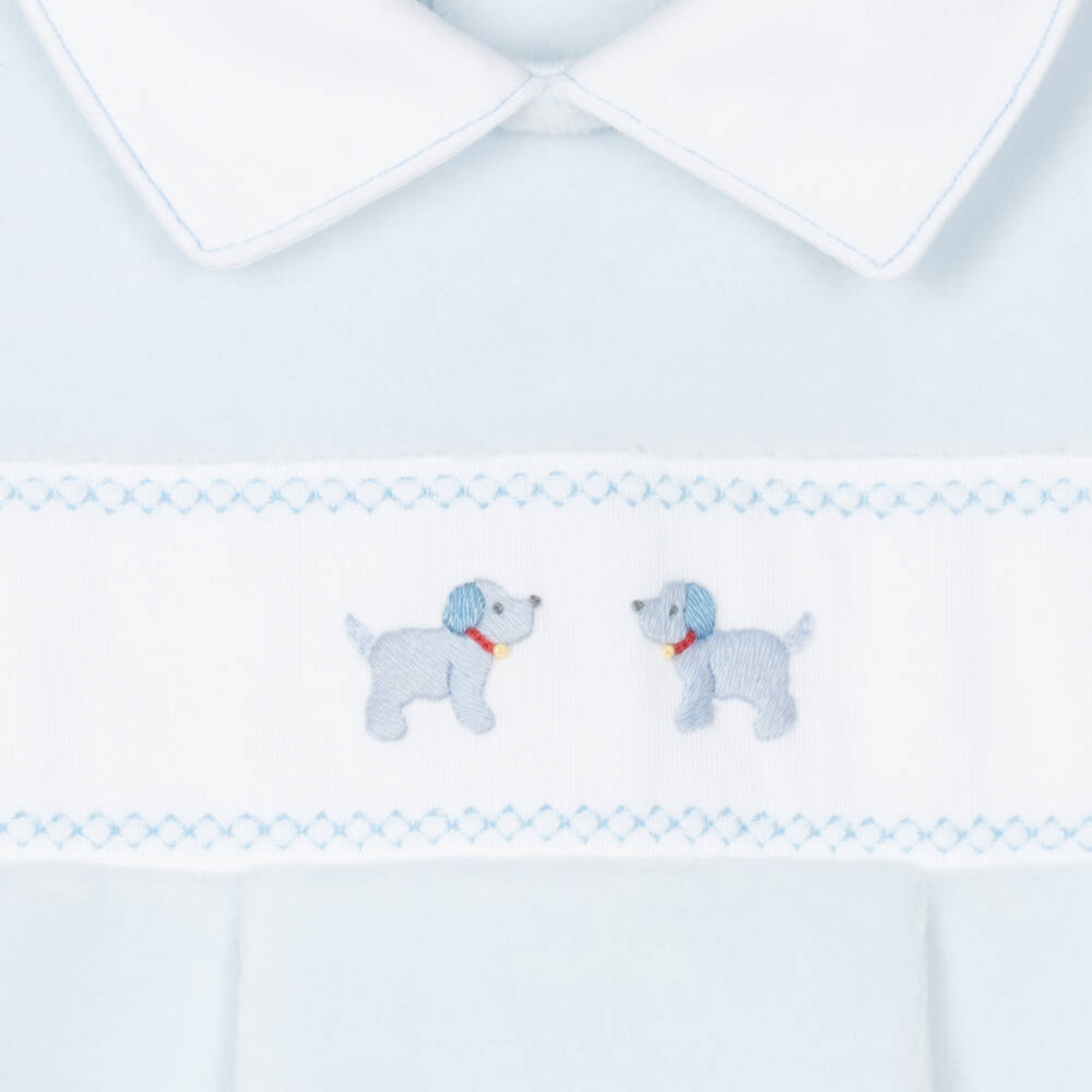 Kissy Kissy-أفرول بيبي غرو قطيفة لون أزرق للمواليد | Childrensalon Outlet