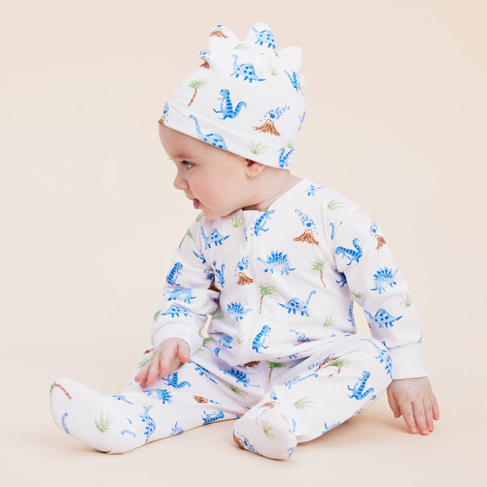 Kissy Kissy-طقم أفرول بيبي غرو قطن بيما لون أبيض وأزرق للمواليد | Childrensalon Outlet