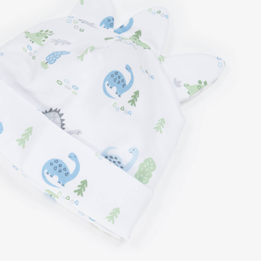Kissy Kissy-Boys White & Blue Dinosaur Hat | Childrensalon Outlet