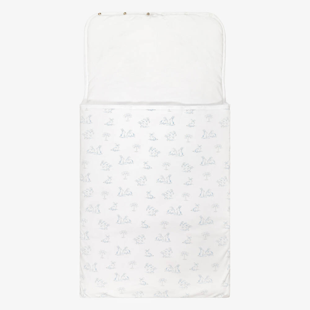Kissy Kissy-Boys White & Blue Springtime Bunny Fun Baby Nest (78cm) | Childrensalon Outlet