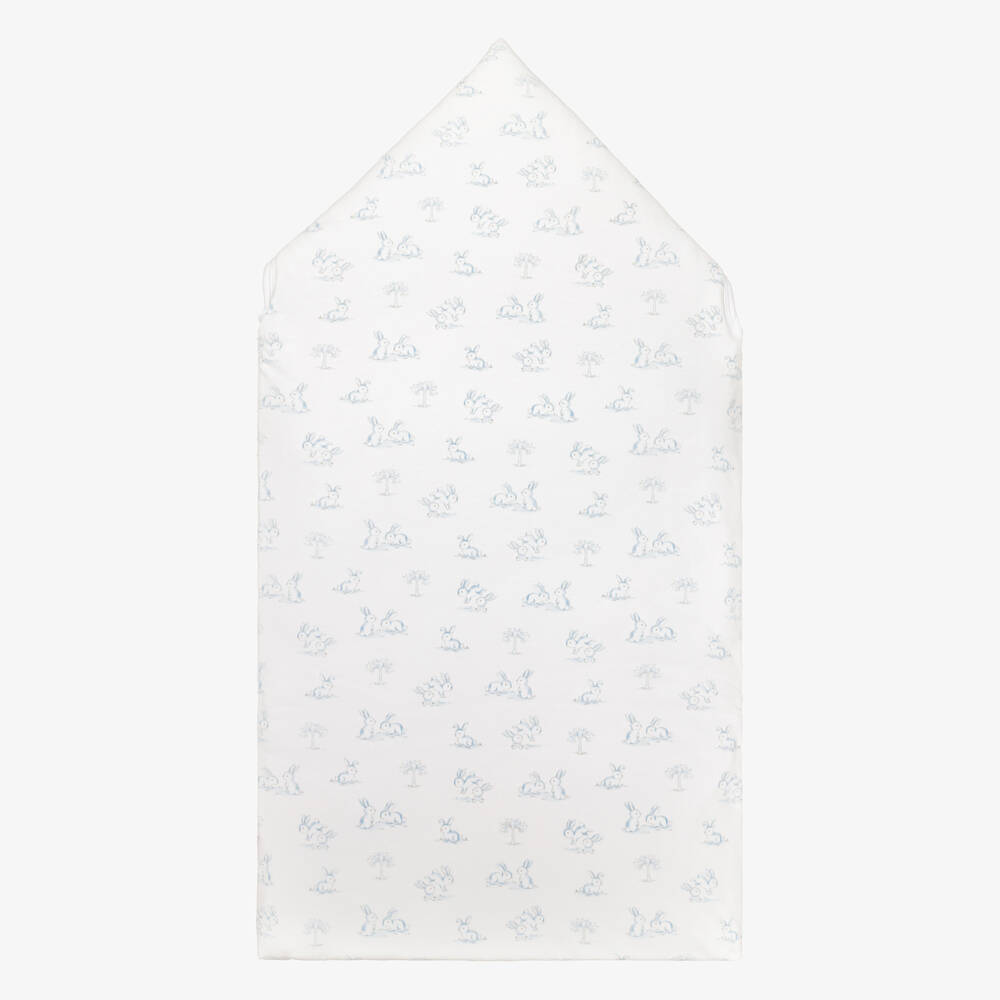 Kissy Kissy-Boys White & Blue Springtime Bunny Fun Baby Nest (78cm) | Childrensalon Outlet