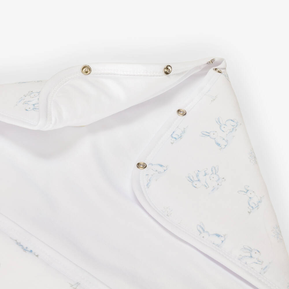 Kissy Kissy-Boys White & Blue Springtime Bunny Fun Baby Nest (78cm) | Childrensalon Outlet