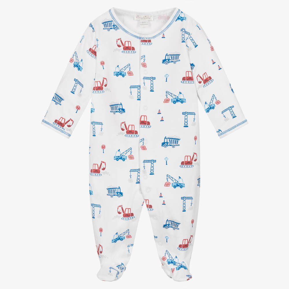 Kissy Kissy - Grenouillère coton blanc chantier | Childrensalon